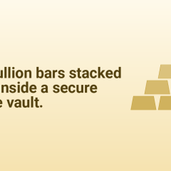 Gold bullion bars stacked neatly inside a secure storage vault.